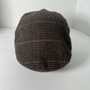 Vintage Totes Flat Cap Herringbone Plaid Tweed Wool Blend Ear Flaps Size L